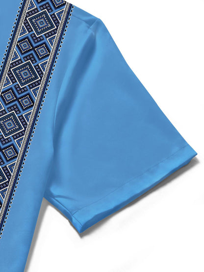 Geometrie Herren -Taschen -Kurzarmhemden