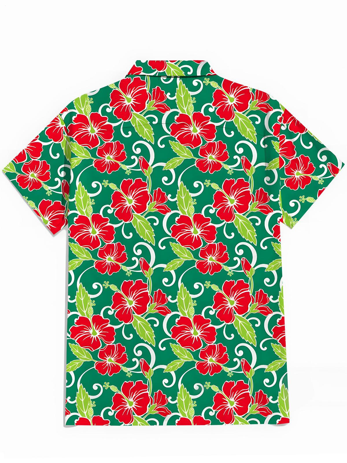 Taschenhemden Für Blumen -Männer In Kurzarm