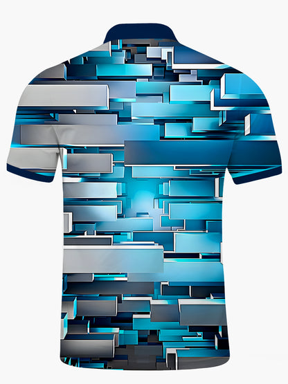 Geometrie Herren Kurzärmel -Polo -Hemd Polo -Hemd