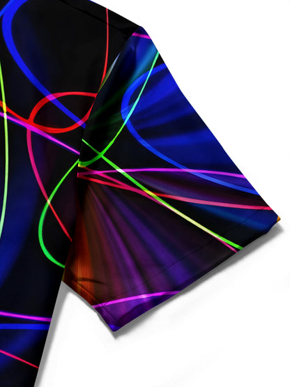 Geometrische Linien Drucken Herren -Taschen -Kurzärmel -Shirts