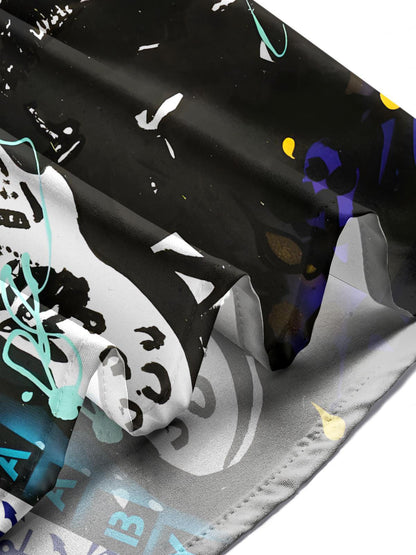 Rock Art Print Men's Pocket Short Sleeve Shirts