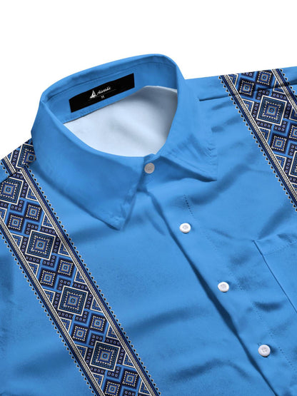 Geometrie Herren -Taschen -Kurzarmhemden