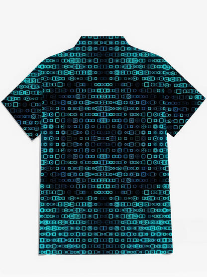 Geometrische Print -Herren -Taschen -Kurzärmel -Shirts