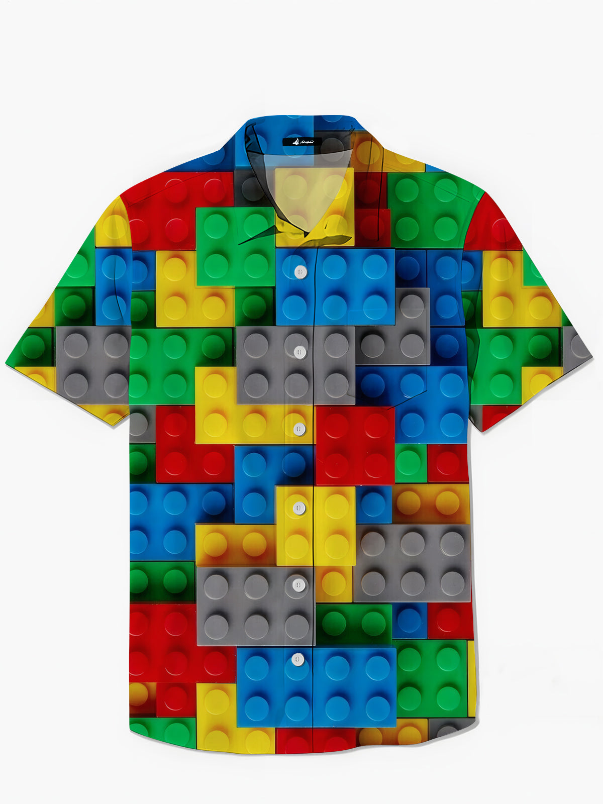 Building Block Print Herren -Tasche Kurzarm Shirts