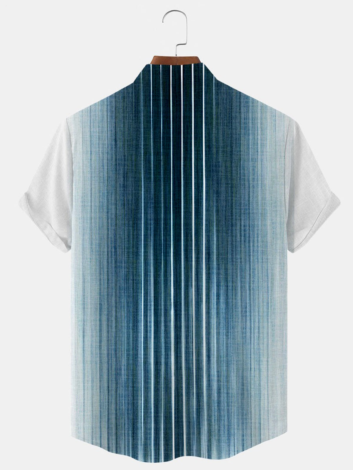 Geometrie Herren -Tasche Kurzarm -Standkragen Hemden