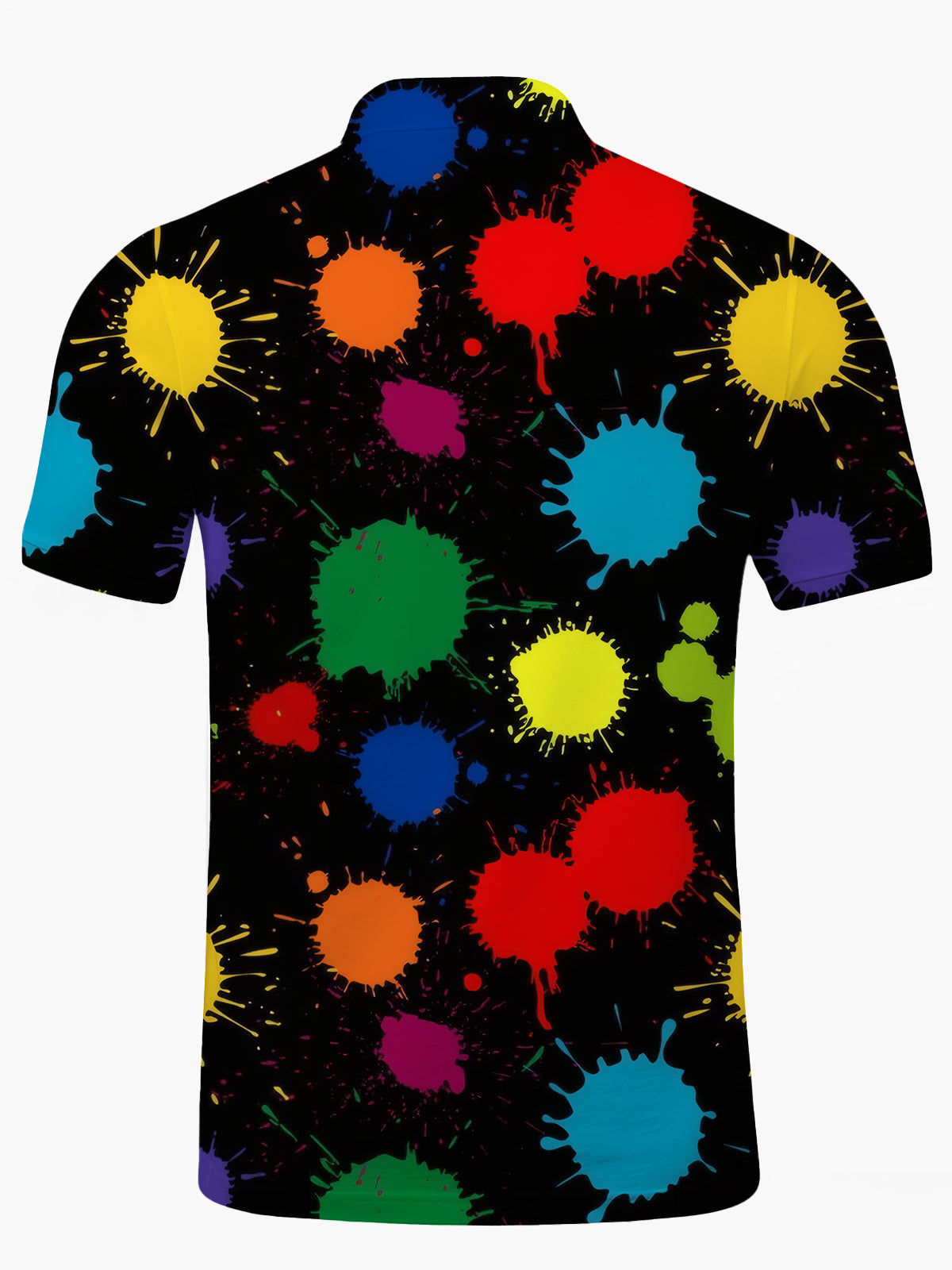Splash Druck Männer Kurzärmeliges Knopfpolo -Hemd